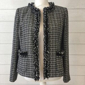 Kasper embellished plaid jacket